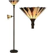 Lumilamp Tiffany Vloerlamp Ø 38x178 cm Beige Bruin Glas