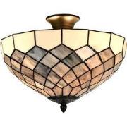 Lumilamp Plafondlamp Tiffany Ø 41x24 cm Grijs Glas