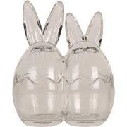 Clayre & Eef Glazen potje Ei 14x8x17 cm Transparant Glas