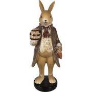 Clayre & Eef Beeld Konijn 20 cm Bruin Beige Polyresin