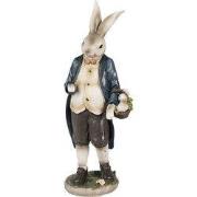 Clayre & Eef Beeld Konijn 25 cm Bruin Blauw Polyresin