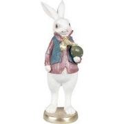 Clayre & Eef Beeld Konijn 26 cm Wit Polyresin