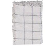 Clayre & Eef Plaid 125x150 cm Wit Grijs Katoen Strepen