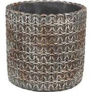 Clayre & Eef Bloempot Binnen Ø 11x12 cm Grijs Steen