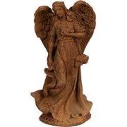 Clayre & Eef Decoratie Beeld Engel 23 cm Bruin Polyresin