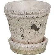 Clayre & Eef Bloempot Ø 9x9 cm Beige Steen