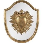 Clayre & Eef Wanddecoratie 25x3x30 cm Goudkleurig Polyresin Hart