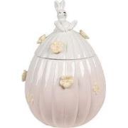 Clayre & Eef Voorraadpot Ei Ø 16x23 cm Roze Keramiek