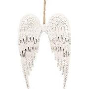 Clayre & Eef Decoratie Hanger Vleugels 9 cm Wit Metaal