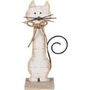 Clayre & Eef Decoratie Beeld Kat 38 cm Wit Hout