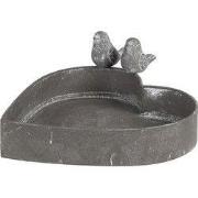 Clayre & Eef Bloempot Hart 19x17x7 cm Grijs Metaal