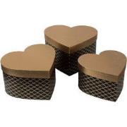 Clayre & Eef Opbergdoos Set van 3 27x24x15 / 24x21x14 / 21x19x12 cm Zw...