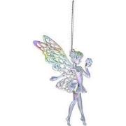 Clayre & Eef Kersthanger Fee 15 cm Zilverkleurig Kunststof