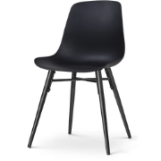 Nena-Pip eetkamerstoel zwart - zwart houten onderstel