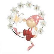 Clayre & Eef Wanddecoratie Kabouter 50x9x61 cm Wit Metaal