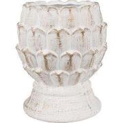 Clayre & Eef Bloempot Ø 15x18 cm Wit Beige Steen