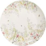 Clayre & Eef Ontbijtbord Ø 20 cm Wit Porselein Bloemen