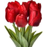 Clayre & Eef Kunstbloem Tulp 32 cm Rood Kunststof
