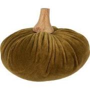 Clayre & Eef Decoratie Pompoen Ø 15x12 cm Groen Polyester