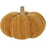 Clayre & Eef Decoratie Pompoen Ø 20x14 cm Geel Polyester