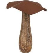 Clayre & Eef Decoratie Paddenstoel Ø 20x25 cm Bruin Hout