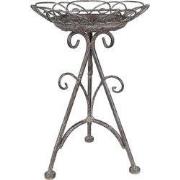 Clayre & Eef Plantentafel Ø 22x32 cm Bruin Grijs Metaal