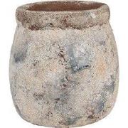 Clayre & Eef Bloempot Ø 14x14 cm Beige Blauw Terracotta