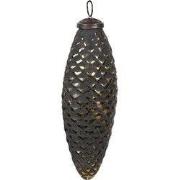 Clayre & Eef Kerstbal 6x5x17 cm Zwart Glas