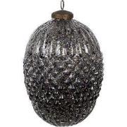 Clayre & Eef Kerstbal Ø 13x18 cm Zwart Glas