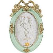 Clayre & Eef Fotolijst 10x15 cm Groen Goudkleurig Polyresin