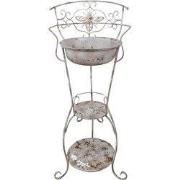 Clayre & Eef Decoratieve Wastafel 48x42x108 cm Wit Bruin Metaal