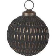 Clayre & Eef Kerstbal Ø 8x8 cm Grijs Goudkleurig Glas