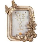 Clayre & Eef Fotolijst 10x15 cm Goudkleurig Polyresin Bloemen