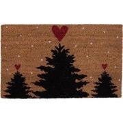 Clayre & Eef Deurmat 75x45 cm Bruin Kokos Kerstbomen