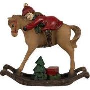 Clayre & Eef Decoratie Beeld Hobbelpaard 19x8x26 cm Bruin Polyresin