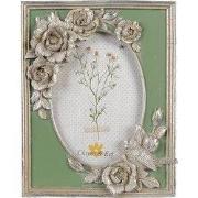 Clayre & Eef Fotolijst 10x15 cm Zilverkleurig Polyresin Bloemen