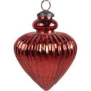 Clayre & Eef Kerstbal Ø 10x13 cm Rood Glas