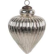 Clayre & Eef Kerstbal Ø 12x17 cm Zilverkleurig Glas