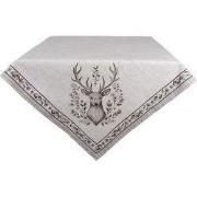 Clayre & Eef Tafelkleed 100x100 cm Beige Katoen Hert