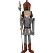 Clayre & Eef Kerstdecoratie Notenkraker 36 cm Grijs Rood Metaal
