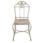 Clayre & Eef Tuinstoel 47x47x91 cm Wit Bruin Metaal