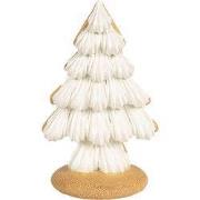 Clayre & Eef Kerstdecoratie Kerstbomen 13x10x21 cm Beige Polyresin
