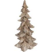 Clayre & Eef Kerstdecoratie Kerstboom 19x18x36 cm Bruin Polyresin