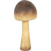 Clayre & Eef Decoratie Paddenstoel Ø 7x16 cm Bruin Polyresin