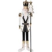 Clayre & Eef Kerstdecoratie Notenkraker 36 cm Zwart Wit Metaal