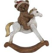 Clayre & Eef Decoratie Beeld Hobbelpaard 14 cm Bruin Polyresin Beer