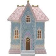 Clayre & Eef Gingerbread house met LED 12x9x15 cm Blauw Polyresin