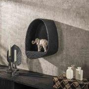 Hoyz Collection - Wandschap Metallic Druppel - Grijs - 21x34x46 cm