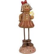 Clayre & Eef Kerstdecoratie Beeld Gingerbread man 18 cm Bruin Polyresi...