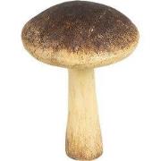 Clayre & Eef Decoratie Paddenstoel Ø 9x12 cm Bruin Beige Polyresin